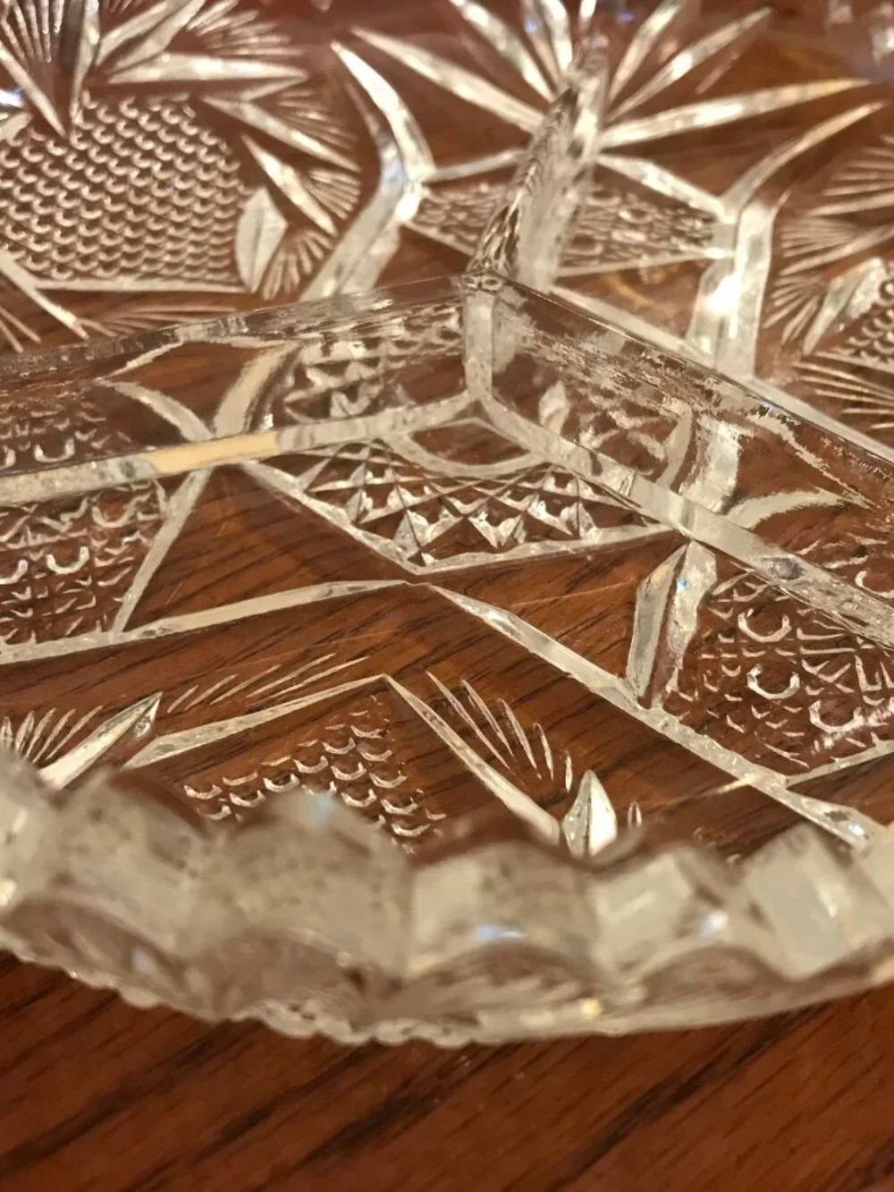 Vintage, Round Crystal Divided Dish
